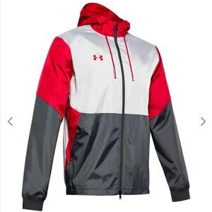 Under Armour Men's Red UA Legacy Team Windbreaker Hoodie Jacket